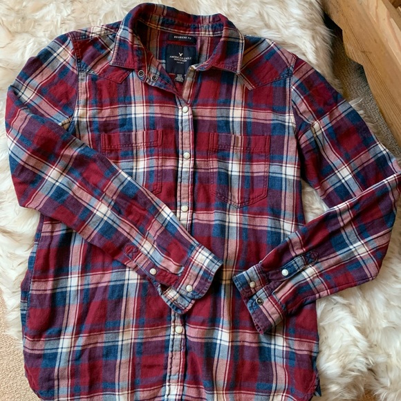 Plaid Cotton Long Sleeve w Snaps